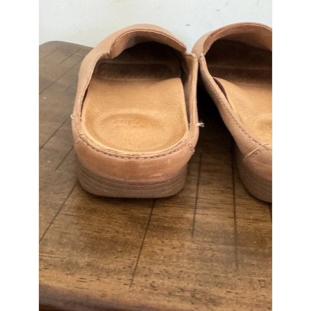 Dansko Women’s 39 Tan Leather Backless Loafer Mules Slip On Comfort Shoes